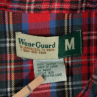 Vintage WearGuard Shirt Adult MEDIUM Blue Denim Plaid Flannel Lined Workwear 90s