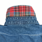 Vintage WearGuard Shirt Adult MEDIUM Blue Denim Plaid Flannel Lined Workwear 90s
