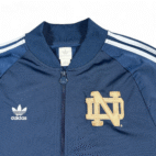 Notre Dame Jacket Adult LARGE Blue White Adidas Track Striped Trefoil Sports
