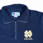 Vintage Notre Dame Sweater Adult LARGE Blue Fleece Russell Athletic Sports 90s