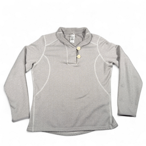 North Face Sweater Womens LARGE Gray Fleece Geometric Sweater Shawl Cowl Pullover