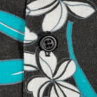 Vintage Shore Things Hawaiian Shirt Adult MEDIUM Black Floral Hibiscus USA 80s