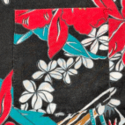 Vintage Shore Things Hawaiian Shirt Adult MEDIUM Black Floral Hibiscus USA 80s