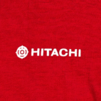 Vintage Hitachi Shirt Adult MEDIUM Red Logo Japanese Technology Electronics 80s