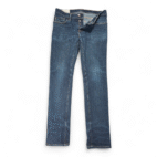Abercrombie Fitch Jeans Mens 33x32 Blue Dark Wash Super Skinny Denim Button Fly