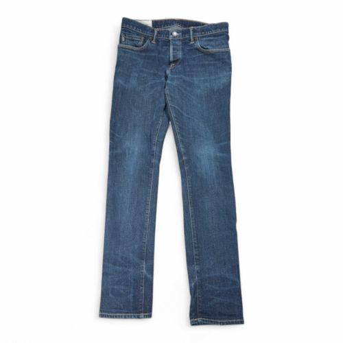 Abercrombie Fitch Jeans Mens 33x32 Blue Dark Wash Super Skinny Denim Button Fly