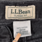 LL Bean Jeans Mens 34x30 Black Classic Fit Cotton Denim Outdoor Cotton Gorpcore