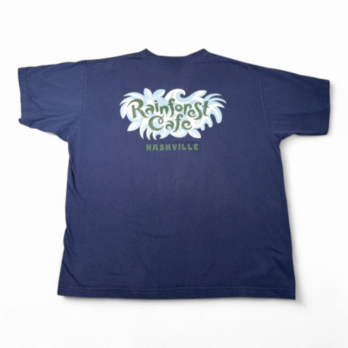 Vintage Rainforest Cafe Shirt Adult EXTRA LARGE Blue Cotton Nashville 90s