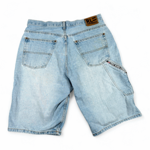 Vintage Ralph Lauren Polo Jean Shorts Mens 33 Blue Denim Baggy Carpenter Y2K