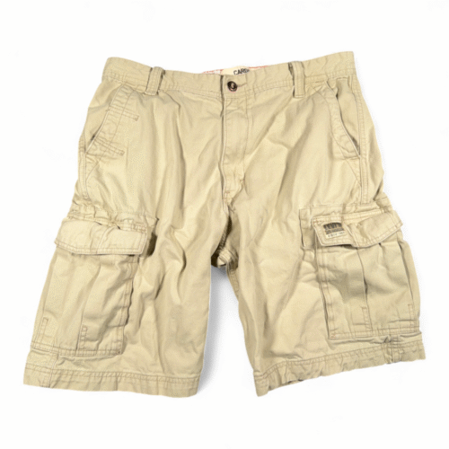Vintage Levis Cargo Shorts Mens 34 Brown Cotton Khaki Tan Utility Baggy Y2K