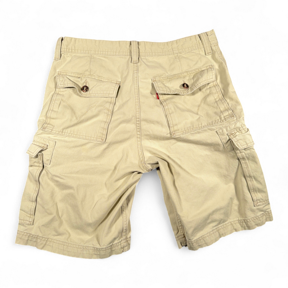Vintage Levis Cargo Shorts Mens 34 Brown Cotton Khaki Tan Utility Baggy Y2K-2 Vintage Levis Cargo Shorts Mens 34 Brown Cotton Khaki Tan Utility Baggy Y2K