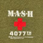 Vintage MASH Shirt Adult SMALL Green 4077th Army TV Show Promo Fox Film USA 80s