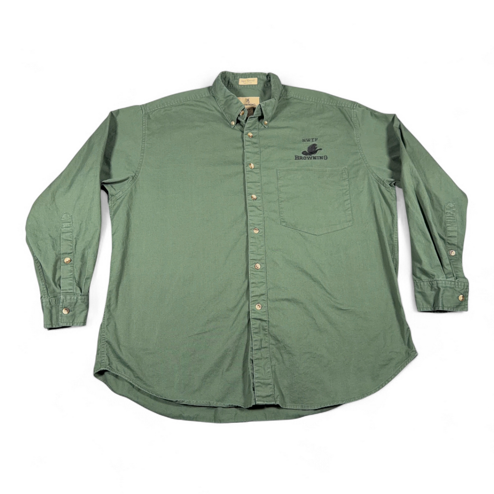 Vintage Browning Shirt Adult EXTRA LARGE Green NWTF Wild Turkey Hunting Y2K-1 Vintage Browning Shirt Adult EXTRA LARGE Green NWTF Wild Turkey Hunting Y2K