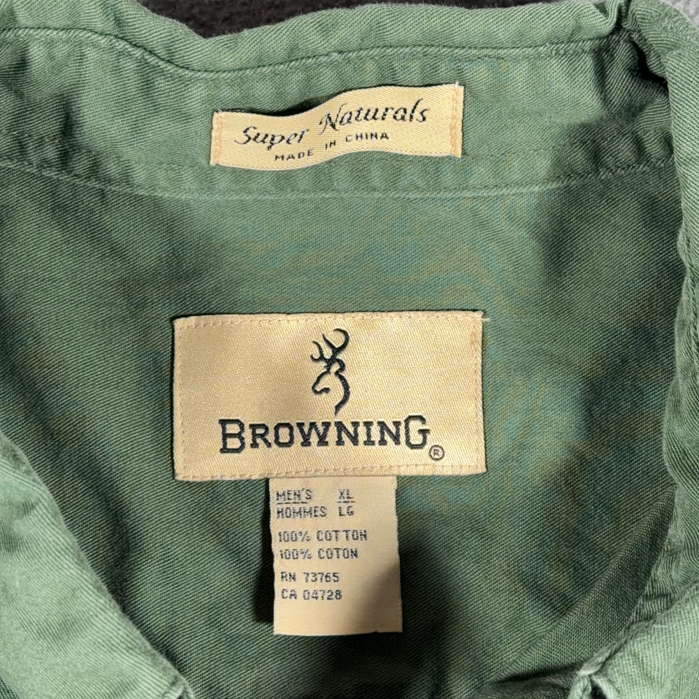 Vintage Browning Shirt Adult EXTRA LARGE Green NWTF Wild Turkey Hunting Y2K-4 Vintage Browning Shirt Adult EXTRA LARGE Green NWTF Wild Turkey Hunting Y2K