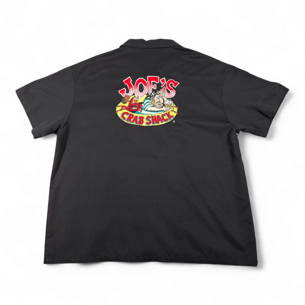 Vintage Joes Crab Shack Shirt Adult EXTRA LARGE Black Tan Camp Bowling Y2K-3 Vintage Joes Crab Shack Shirt Adult EXTRA LARGE Black Tan Camp Bowling Y2K