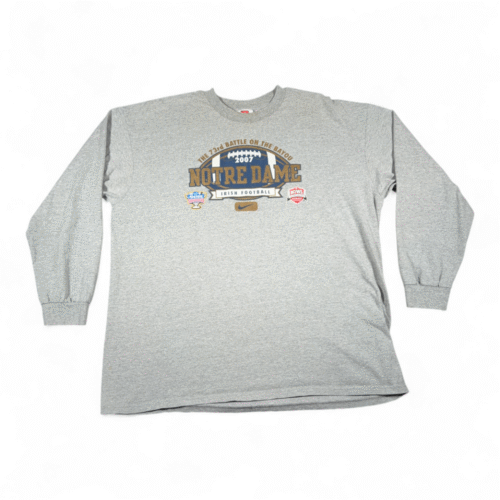 Notre Dame Shirt Adult MEDIUM Gray Nike Football University NCAA Champion Y2K
