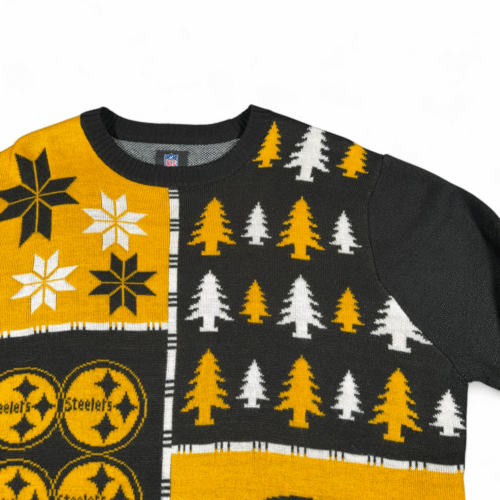 Pittsburg Steelers Sweater Adult LARGE Yellow Black Ugly Christmas NFL Holidays-2 Pittsburg Steelers Sweater Adult LARGE Yellow Black Ugly Christmas NFL Holidays