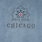 Vintage Chicago Shirt Adult 2XL XXL Blue Navy Pier Authentic Pigment Dyed 90s