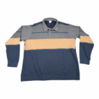 Haband Sweater Adult EXTRA LARGE Blue Gray Brown Colorblock Textured Dad Y2K