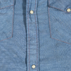 Vintage Big Mac Western Shirt Adult EXTRA LARGE Blue Chambray Pearl Snap USA 90s