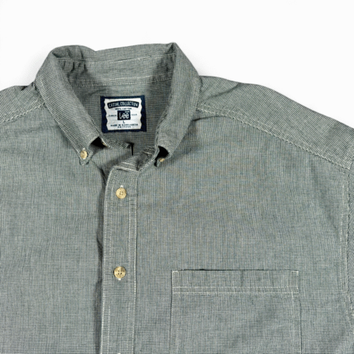 Vintage Lee Shirt Adult LARGE Gray Black White Houndstooth Cotton Casual 90s-2 Vintage Lee Shirt Adult LARGE Gray Black White Houndstooth Cotton Casual 90s