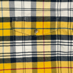 Vintage Wrangler Western Shirt Adult LARGE Yellow Blue Plaid Button Cowboy 80s