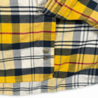 Vintage Wrangler Western Shirt Adult LARGE Yellow Blue Plaid Button Cowboy 80s