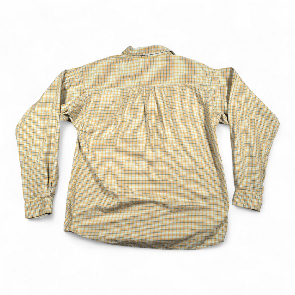 Patagonia Shirt Womens MEDIUM Yellow Green Plaid Organic Cotton Outdoor 90s-3 Patagonia Shirt Womens MEDIUM Yellow Green Plaid Organic Cotton Outdoor 90s
