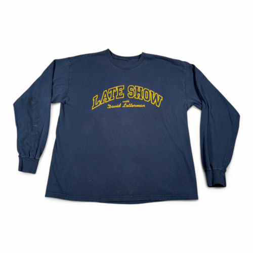 Vintage Late Show David Letterman Shirt Adult EXTRA LARGE Blue Comedy TV 90s