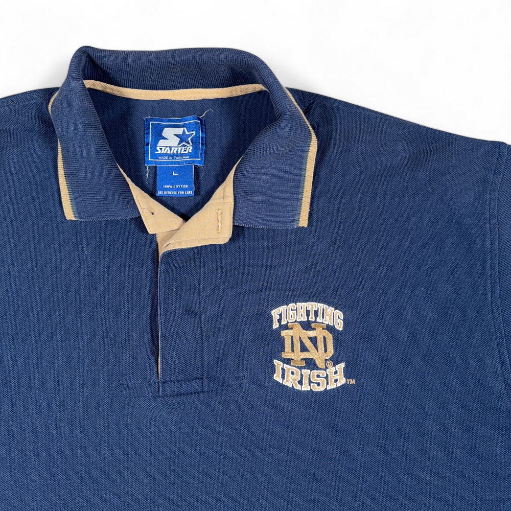 Vintage Notre Dame Shirt Adult LARGE Blue Starter Football Fighting Irish 90s-2 Vintage Notre Dame Shirt Adult LARGE Blue Starter Football Fighting Irish 90s
