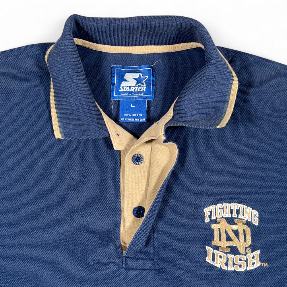 Vintage Notre Dame Shirt Adult LARGE Blue Starter Football Fighting Irish 90s-5 Vintage Notre Dame Shirt Adult LARGE Blue Starter Football Fighting Irish 90s