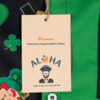 St Patricks Day Shirt Adult SMALL Green Black Aloha Hawaiian Holiday Leprechaun