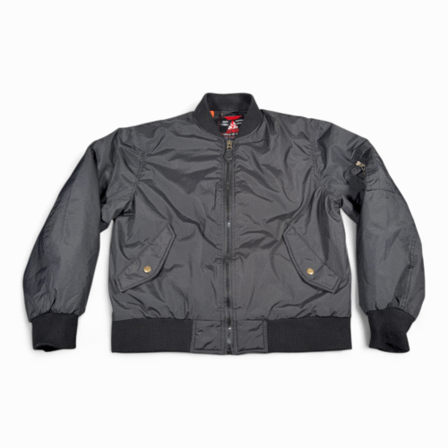 Spire by Galaxy Jacket Adult LARGE Black Quilted Orange Lined Bomber Flight