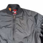 Spire by Galaxy Jacket Adult LARGE Black Quilted Orange Lined Bomber Flight