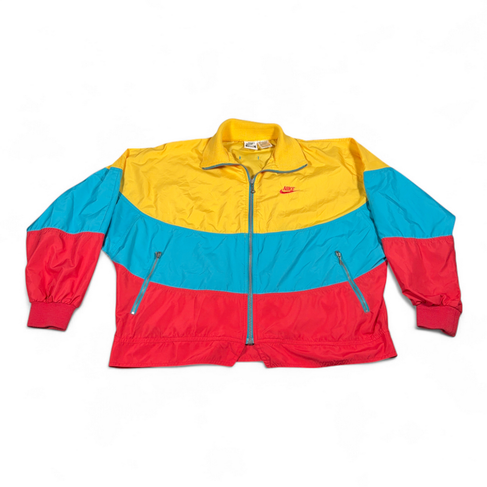 Vintage Nike Jacket Boys MEDIUM Yellow Colorblock Windbreaker Elite Swoosh 90s-1 Vintage Nike Jacket Boys MEDIUM Yellow Colorblock Windbreaker Elite Swoosh 90s
