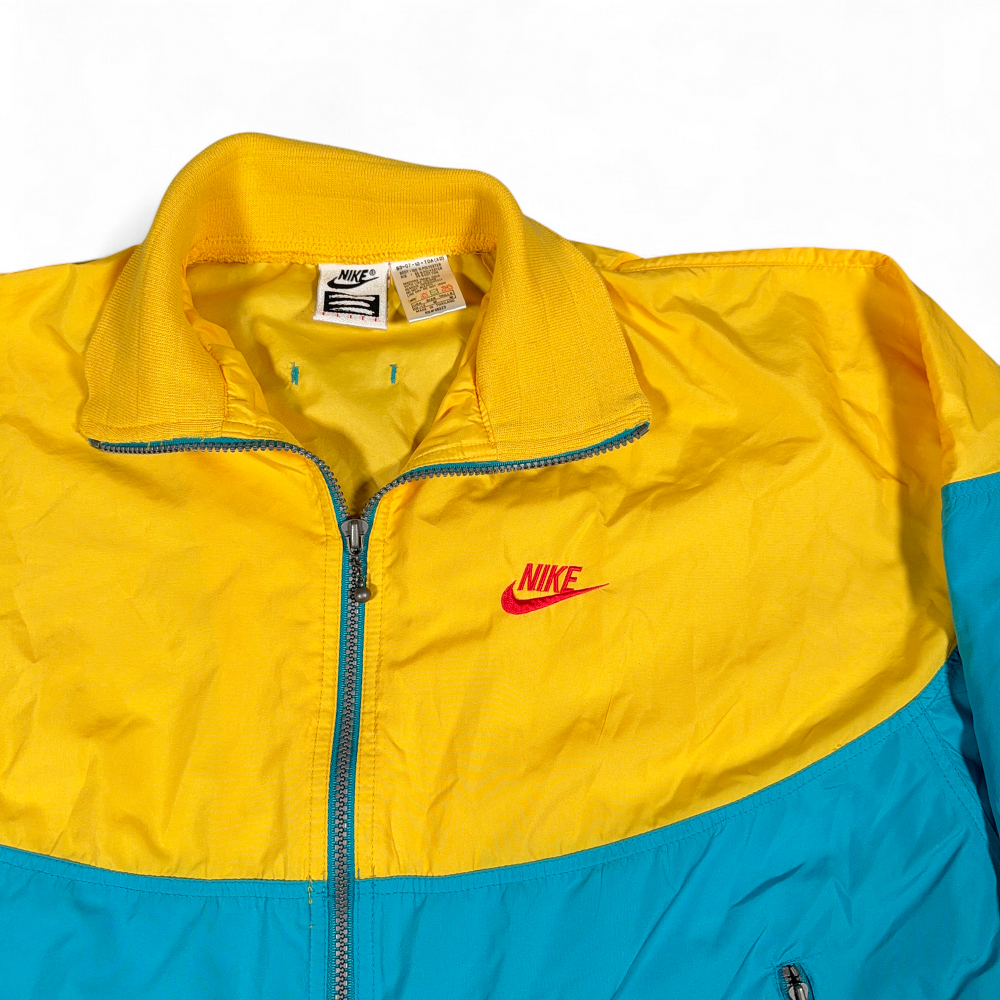Vintage Nike Jacket Boys MEDIUM Yellow Colorblock Windbreaker Elite Swoosh 90s-2 Vintage Nike Jacket Boys MEDIUM Yellow Colorblock Windbreaker Elite Swoosh 90s