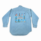 Vintage Lighthouses Shirt Adult MEDIUM Blue Chambray Jean Great Coastal 90s