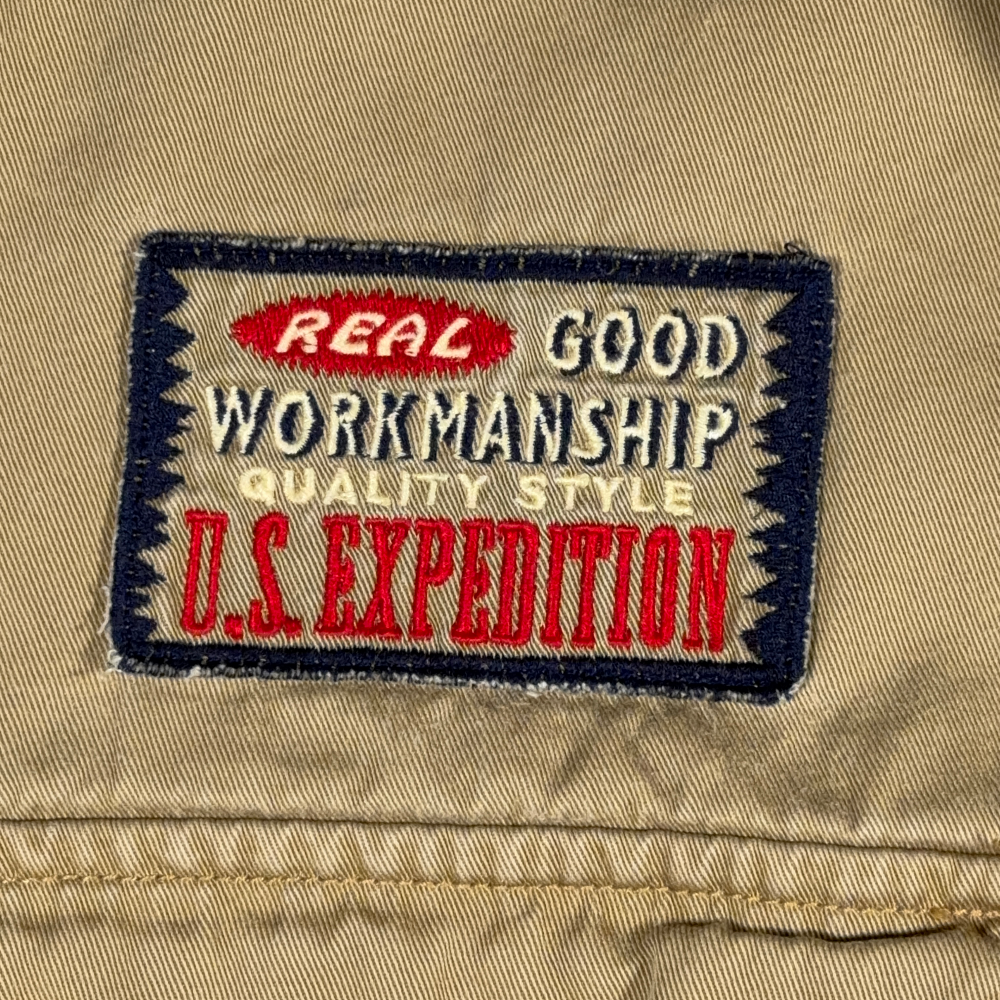 Vintage US Expedition Shirt Adult LARGE Brown Patches Scouts Outdoor Safari 90s-4 Vintage US Expedition Shirt Adult LARGE Brown Patches Scouts Outdoor Safari 90s