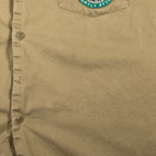 Vintage US Expedition Shirt Adult LARGE Brown Patches Scouts Outdoor Safari 90s