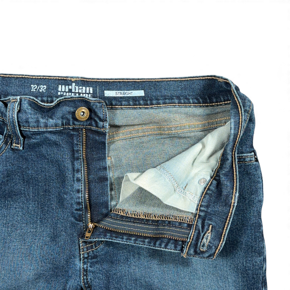 Urban Pipeline Jeans Mens 32x32 Blue Straight Fit Stretch Dark Wash Denim-4 Urban Pipeline Jeans Mens 32x32 Blue Straight Fit Stretch Dark Wash Denim