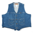 Vintage Wrangler Vest Adult 2XL XXL Blue Denim Jean Western Biker Trucker Y2K
