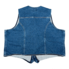 Vintage Wrangler Vest Adult 2XL XXL Blue Denim Jean Western Biker Trucker Y2K