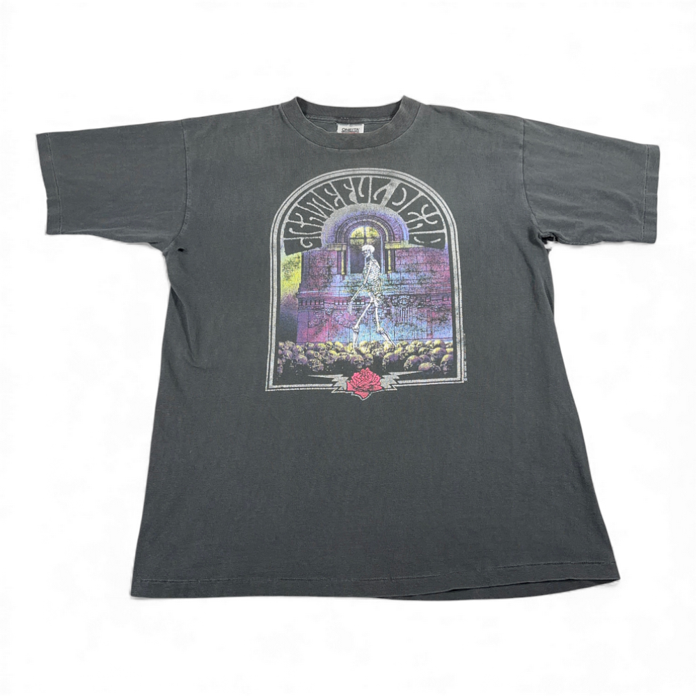 Vintage Grateful Dead Shirt Adult LARGE Black Skull Rose Walking Skeleton 90s-1 Vintage Grateful Dead Shirt Adult LARGE Black Skull Rose Walking Skeleton 90s