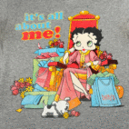 Vintage Betty Boop Shirt Adult MEDIUM Gray Queen Shopping All About Me Toon Y2K