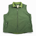 Vintage LL Bean Vest Adult 2XL Green Fleece Nylon Outdoor Zip Gorpcore Y2K