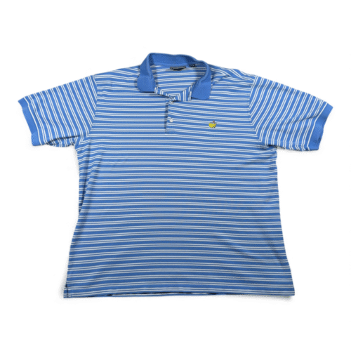 Vintage Masters Collection Polo Shirt Adult EXTRA LARGE Blue Striped Golf Y2K