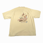 Vintage Tommy Bahama Shirt Adult EXTRA LARGE Yellow Silk Pelican Cigars Camp Y2K