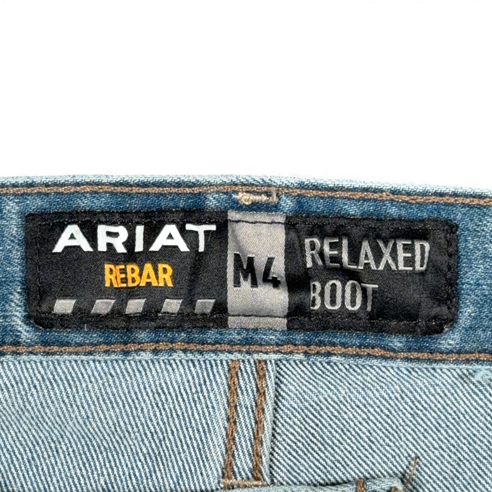 Ariat Jeans Mens 33x33 Blue Rebar M4 Bootcut Relaxed Medium Wash Denim Workwear-4 Ariat Jeans Mens 33x33 Blue Rebar M4 Bootcut Relaxed Medium Wash Denim Workwear