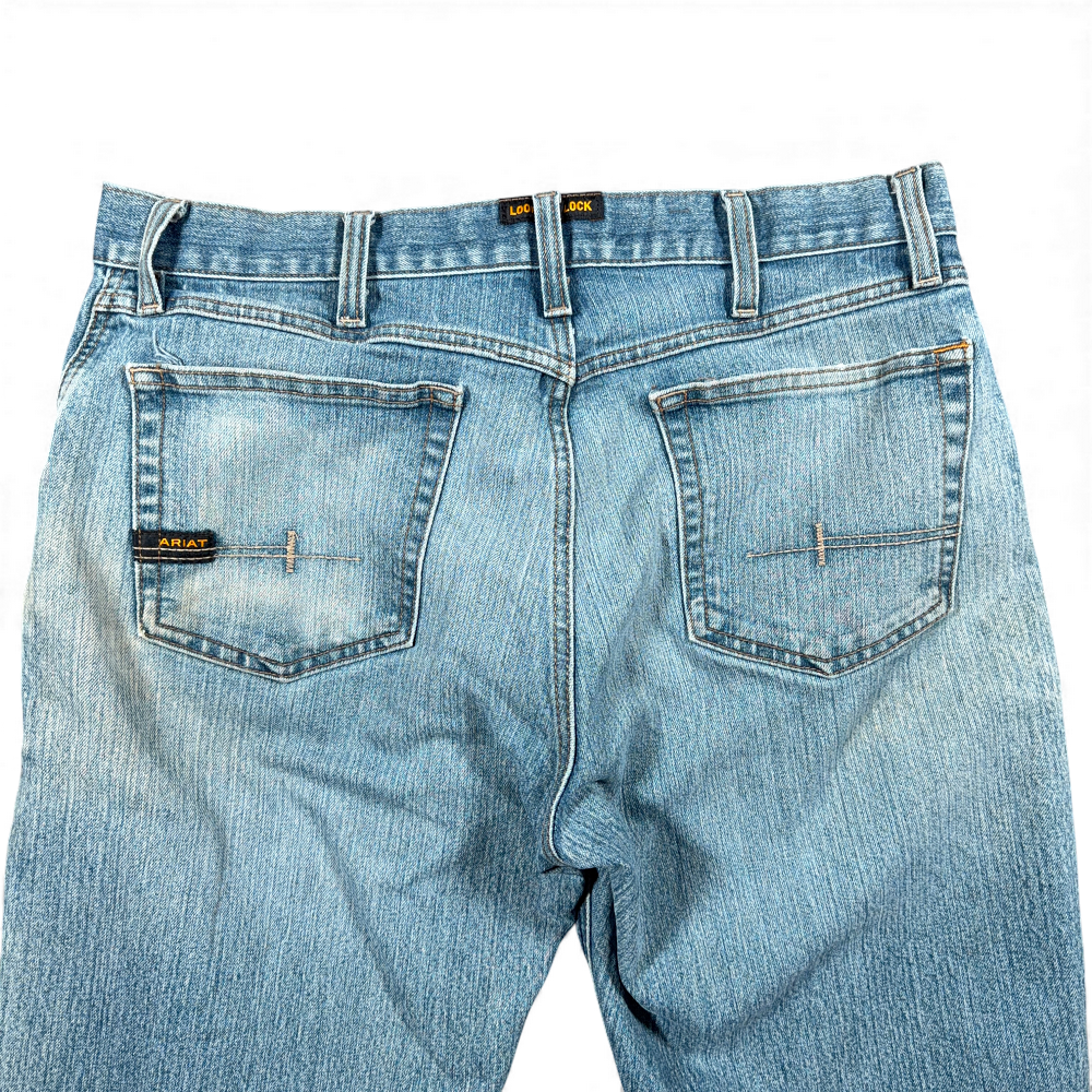 Ariat Jeans Mens 33x33 Blue Rebar M4 Bootcut Relaxed Medium Wash Denim Workwear-8 Ariat Jeans Mens 33x33 Blue Rebar M4 Bootcut Relaxed Medium Wash Denim Workwear