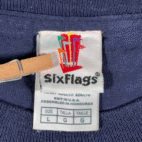 Vintage Superman Shirt Adult LARGE Blue Tower of Power Six Flags Theme Park Y2K